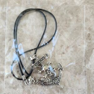 Silver Anchor Pendant Necklace, New